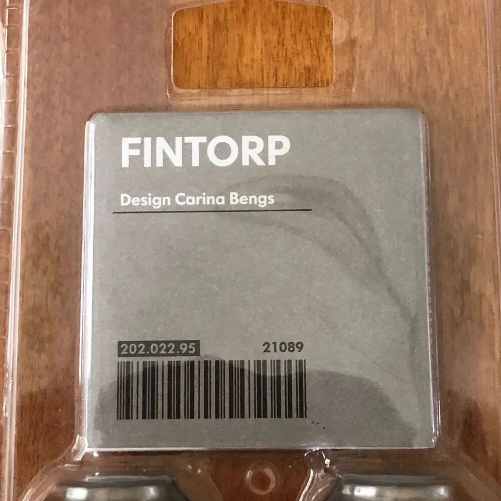 Ikea FINTORP Drawer Knobs Silver 2 Pack Screws 202.022.95 NEW